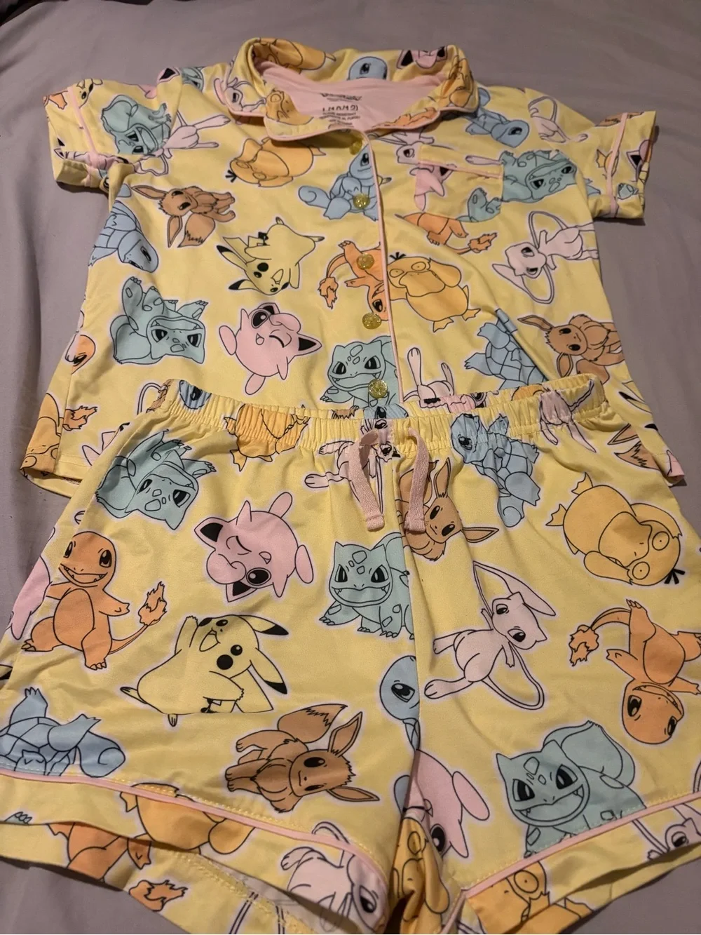Pokemon Yellow Girls Pajama Set